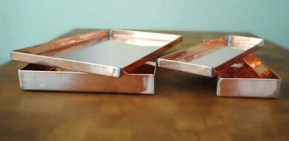 copper trays in different sizes