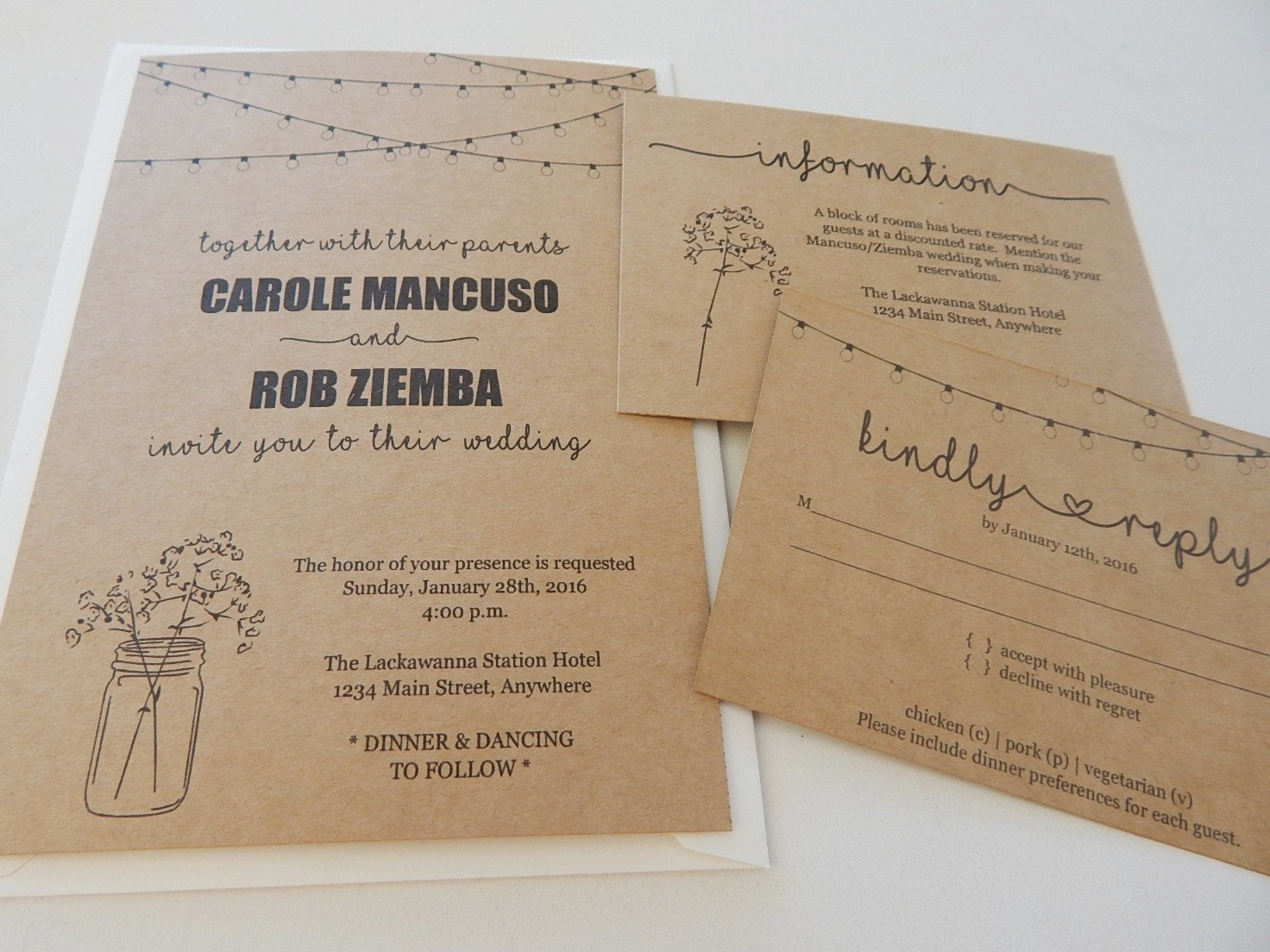 Wedding invitation set