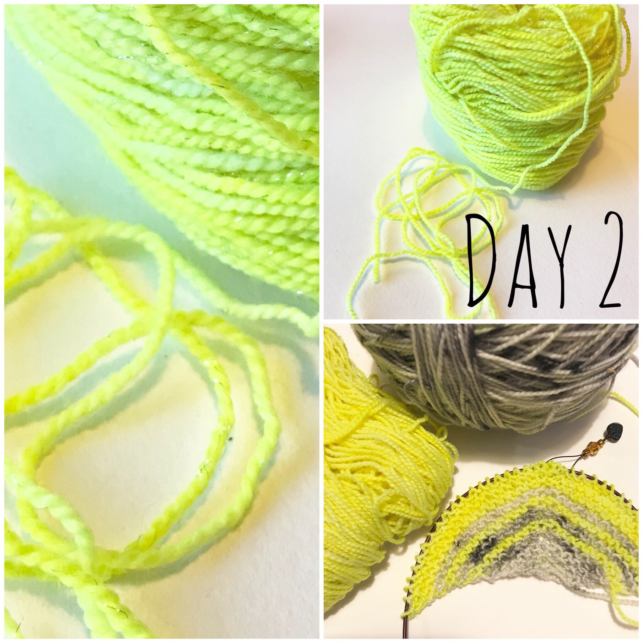 yarn and knitting for day 2