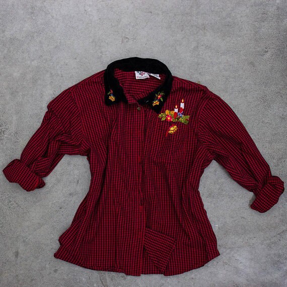 Red holiday flannel