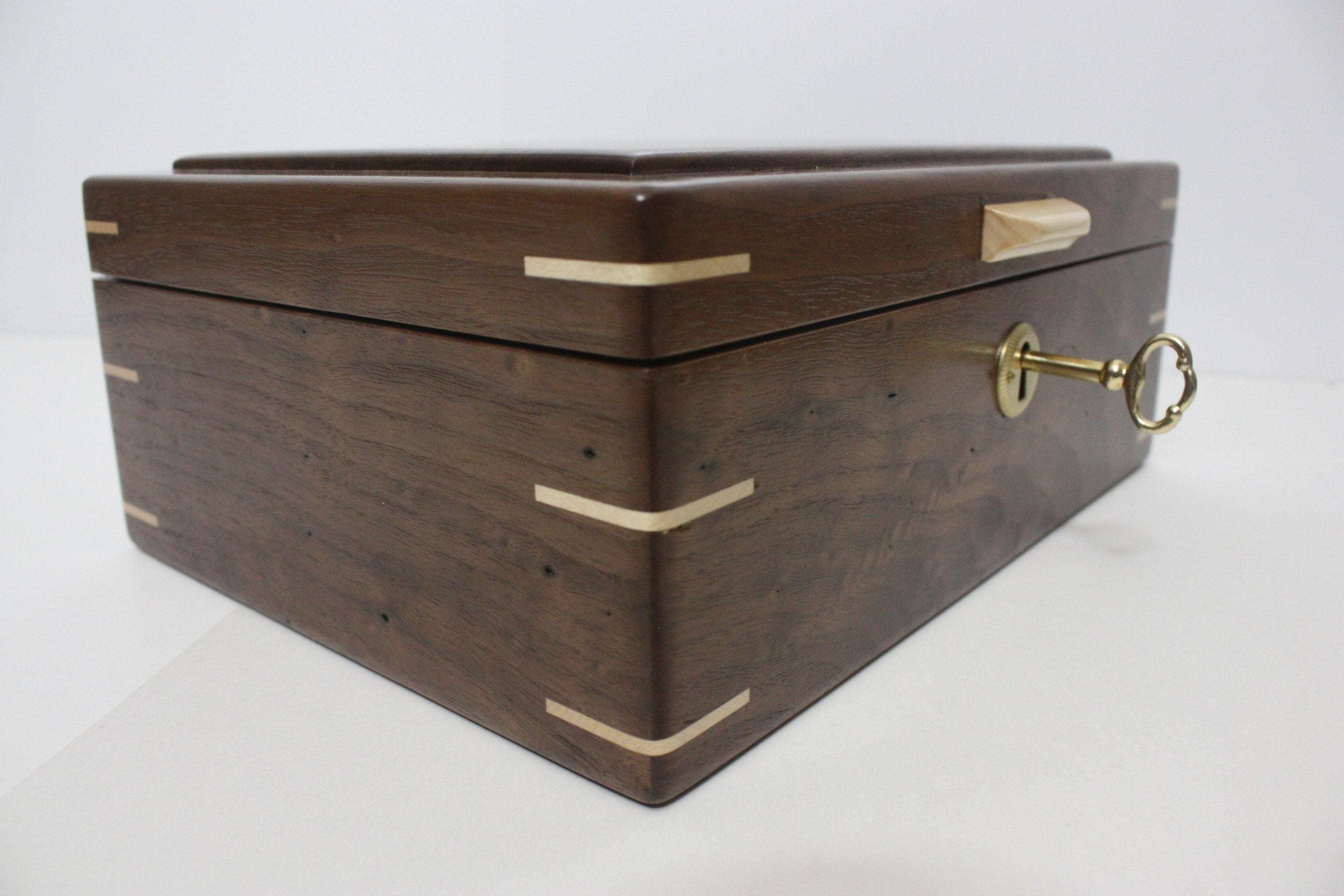 Handcrafted Locking Walnut Box