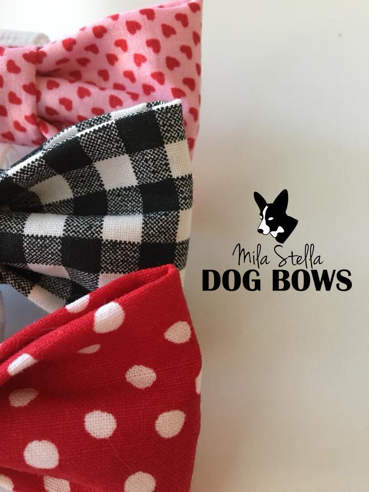 Valentines Day dog bows