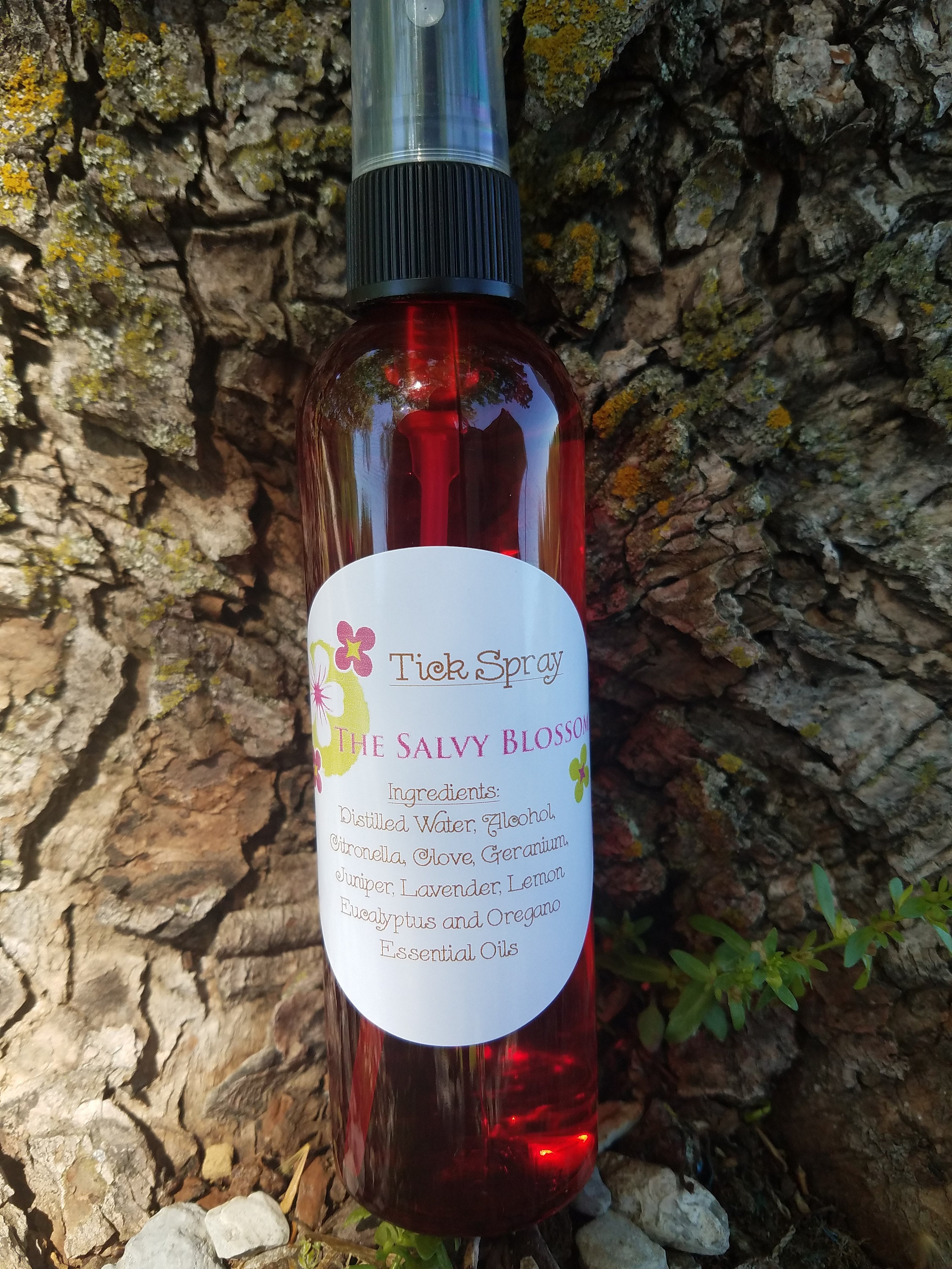 All Natural, Nontoxic, Chemical and Dye Free Tick Repellent made from Essential Oils.