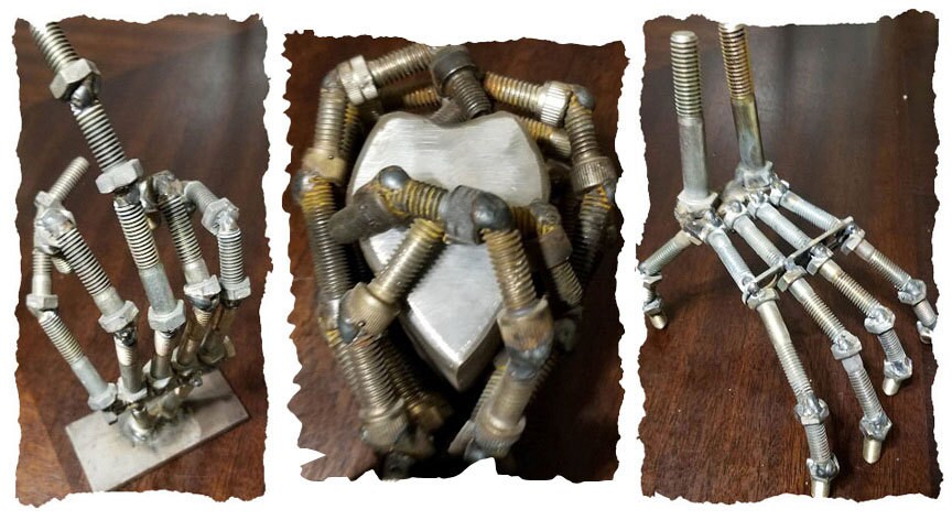 Skeleton Hands made from Welded Scrap Metal