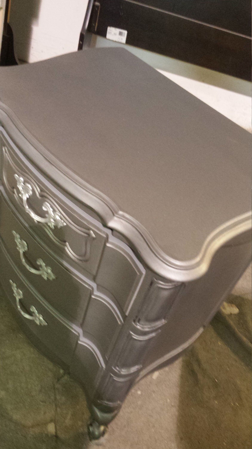 metallic painted vintage french provincial, france dresser