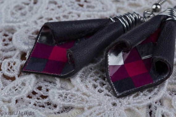 gunadesign guna andersone metal leather earrings