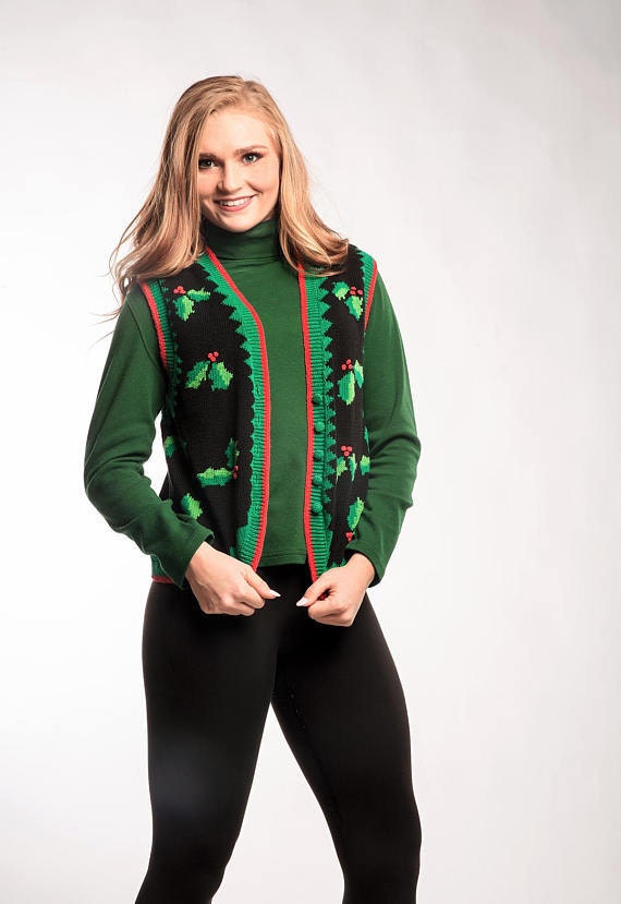 Ugly Christmas Sweater Vest Vintage Diehls