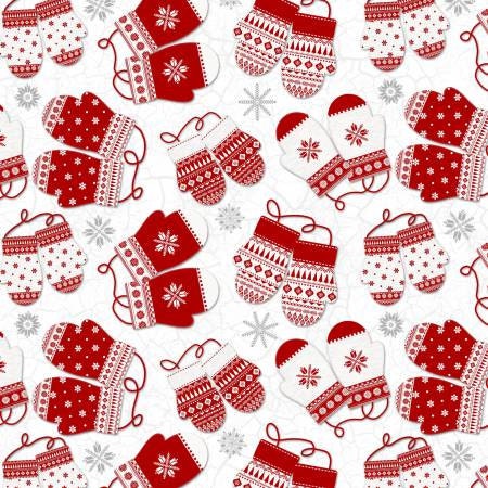 Frosty Folks Flannel Mittens Fabric