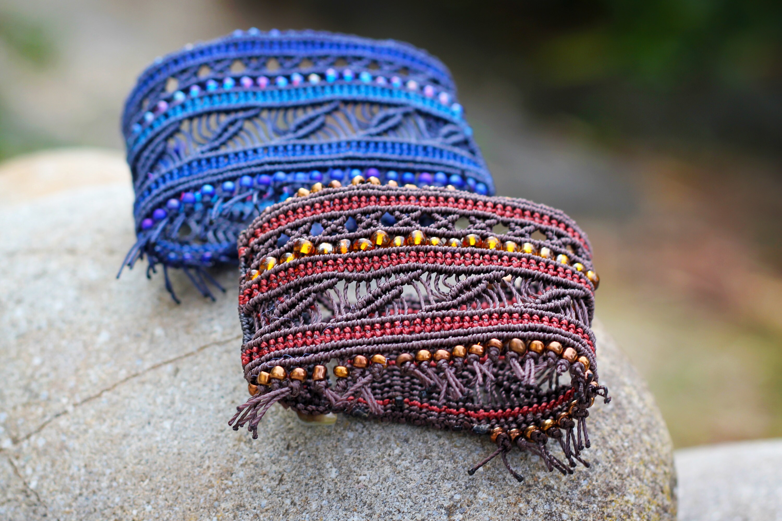 manchettes en micro-macramé MIA PROVENCE