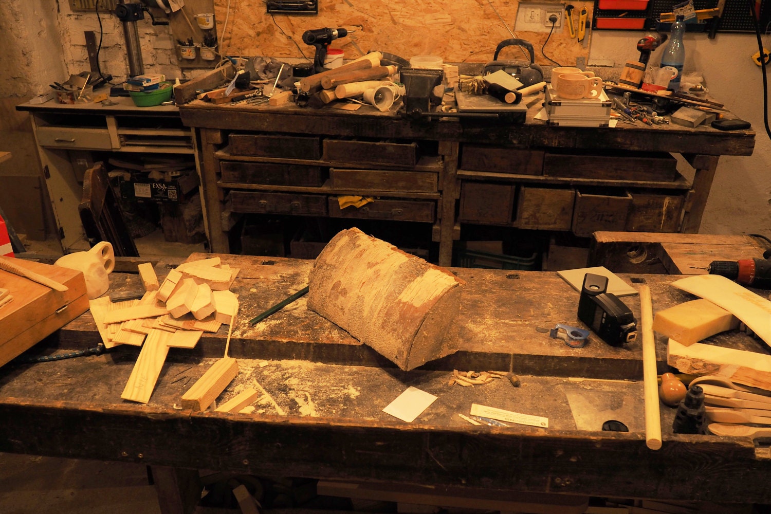 piece of wood on a worktable