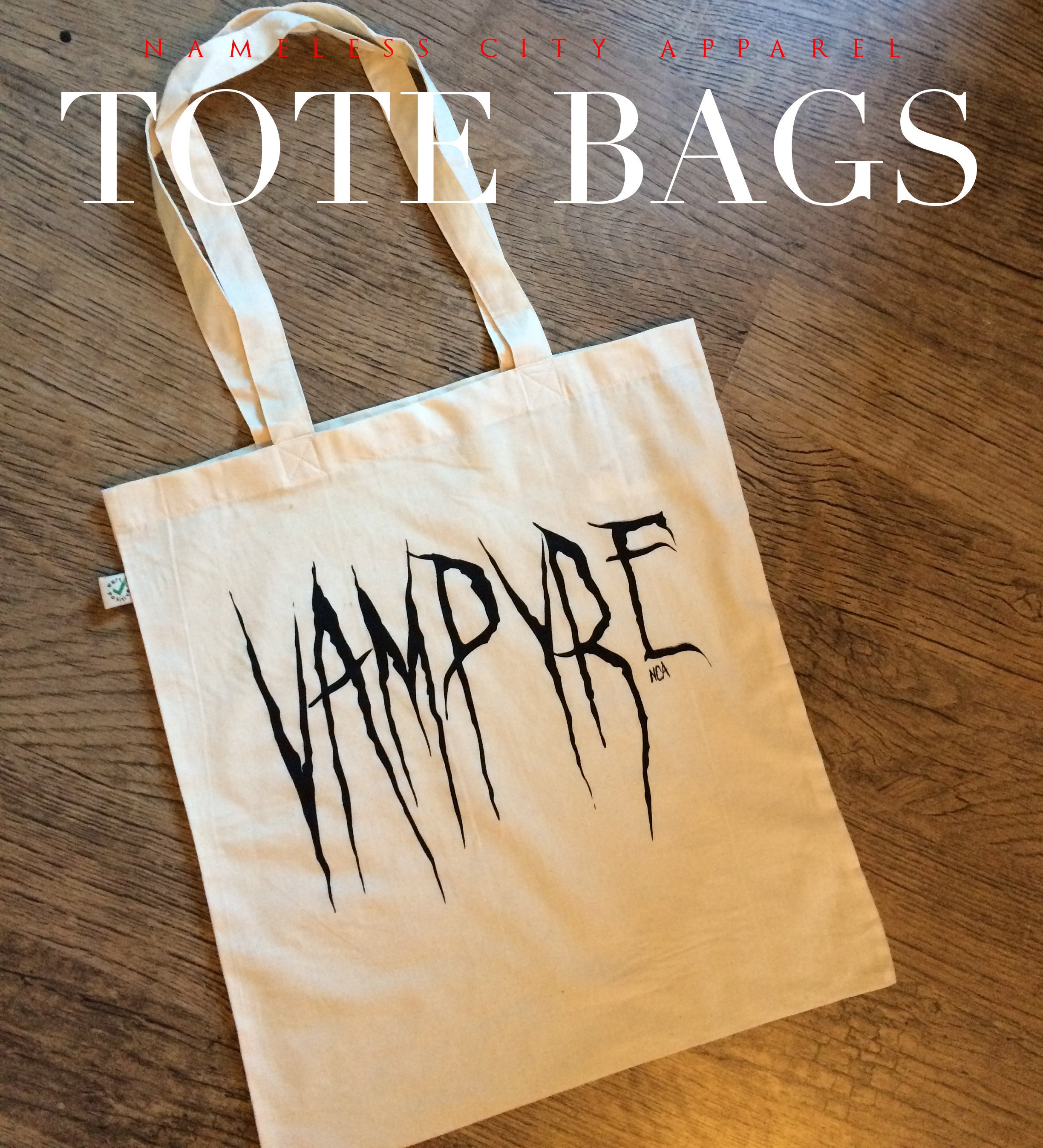 Vampyre tote bag by Nameless City Apparel