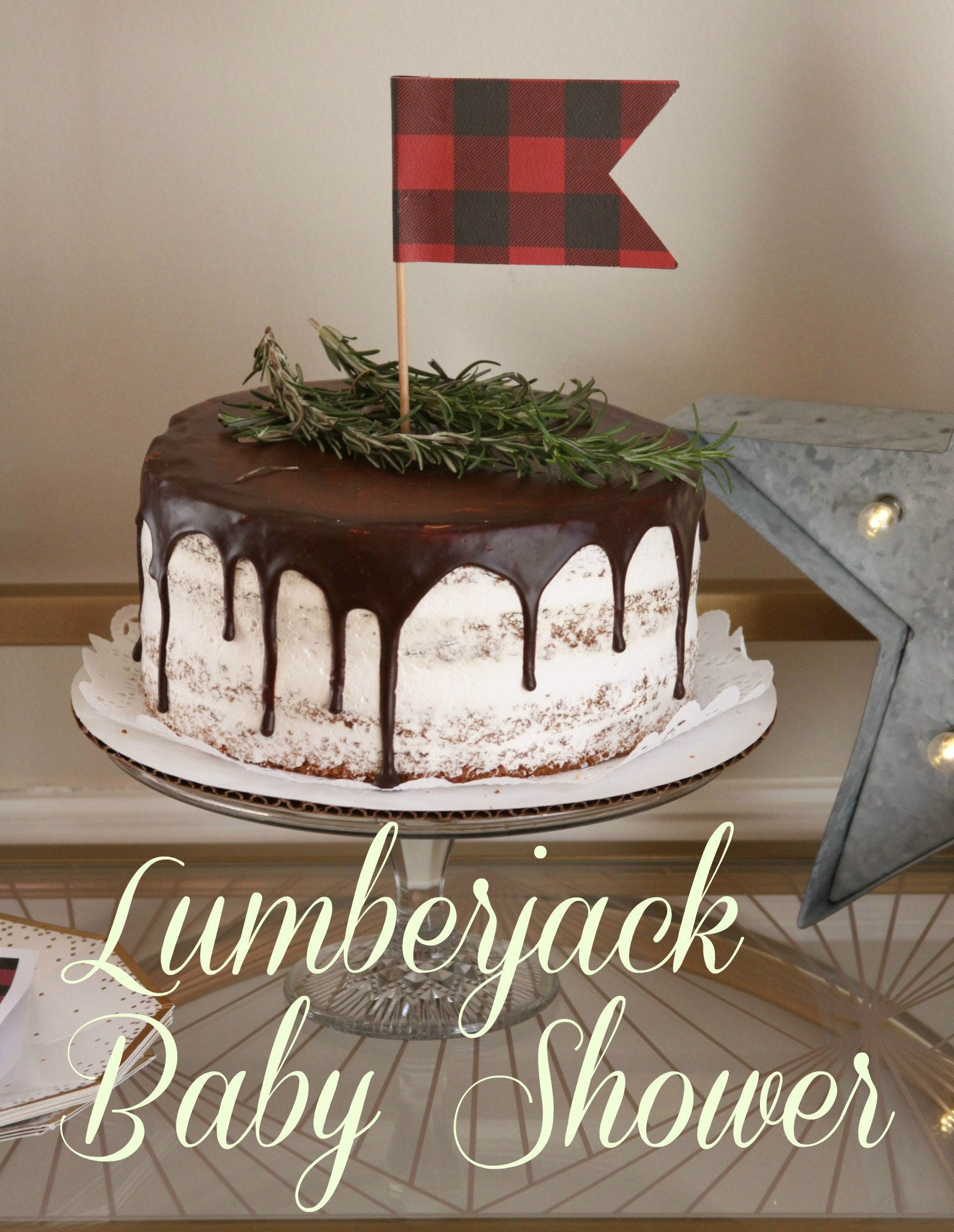 Lumberjack baby shower cake!