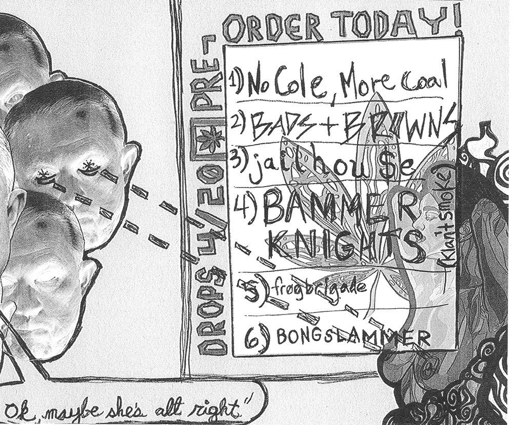 Close up of The Beauregard Sessions - satirical fictional punk rock handbill by CRD Larson