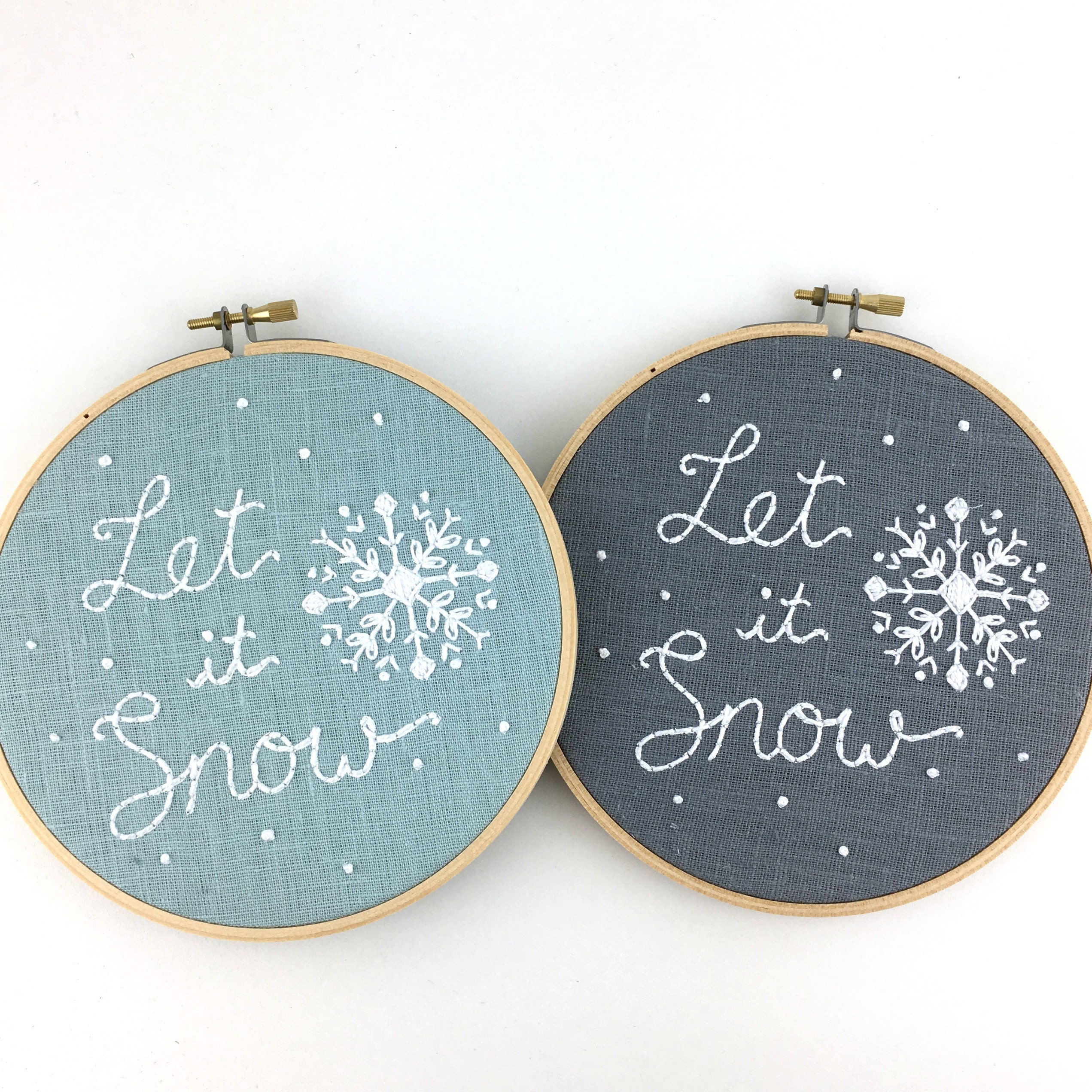 Let It Snow embroidery kit by www.iheartstitchart.com