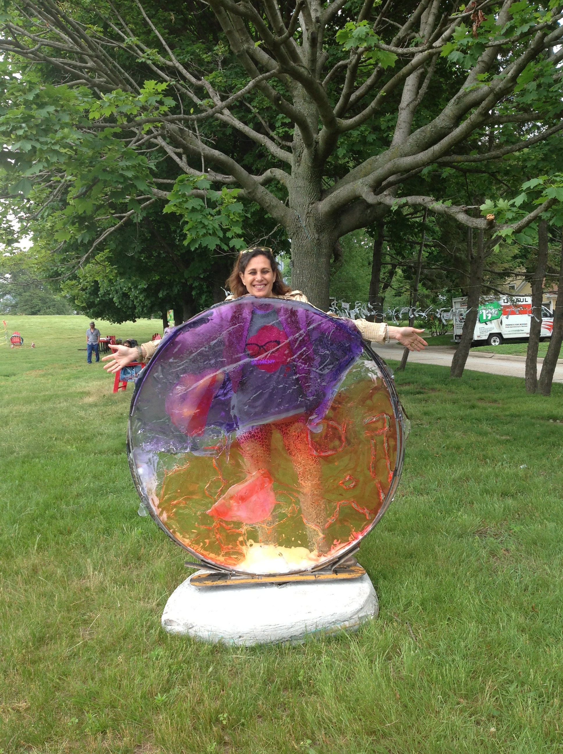 figment public art sculpture nyc ,governors island,glass disc