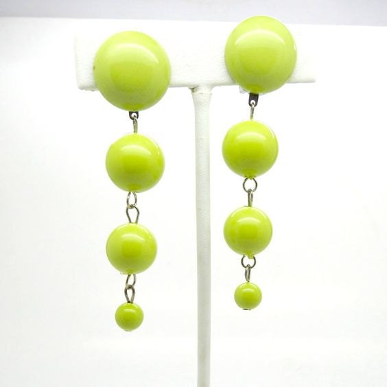 long green earrings for women