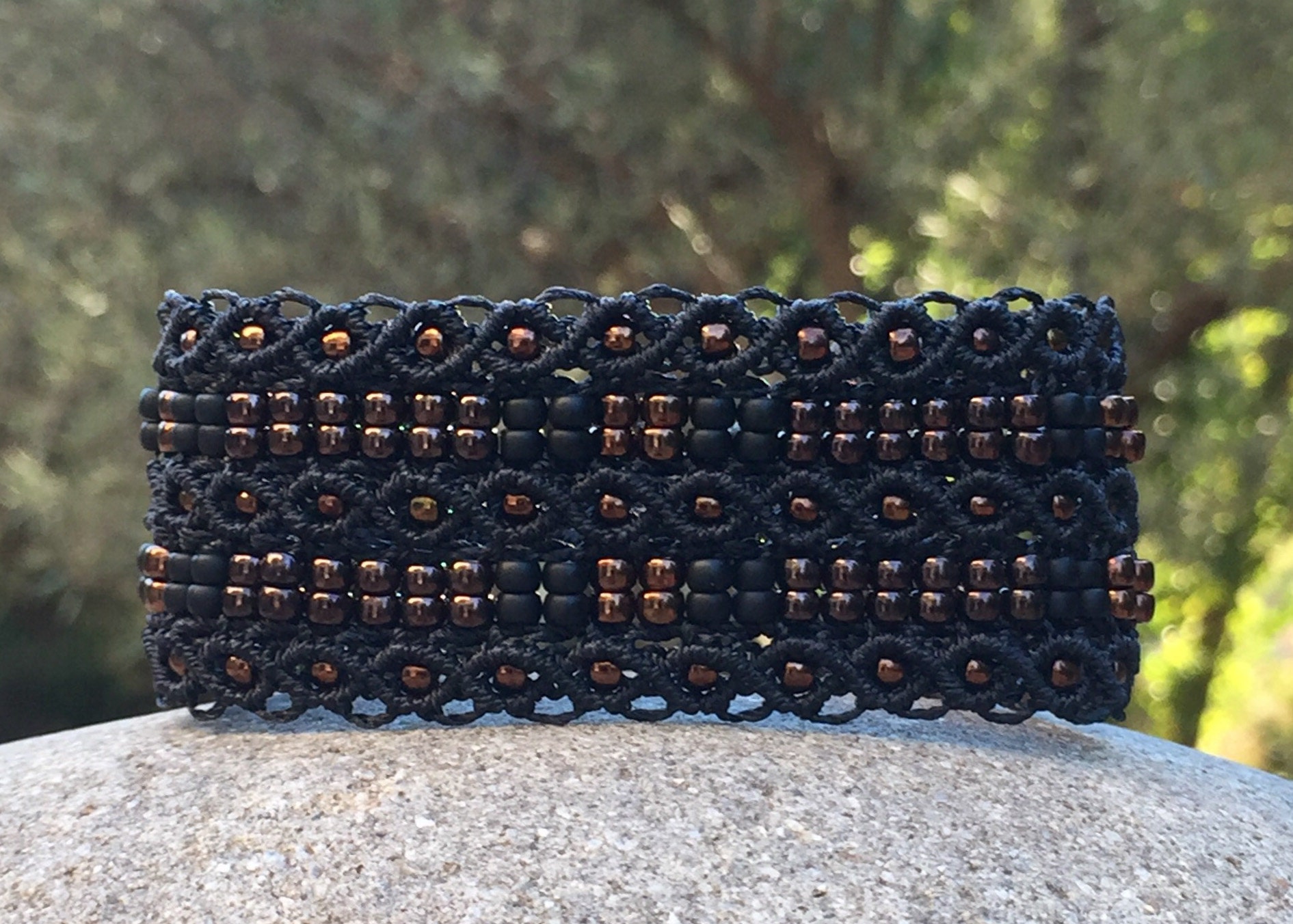 Bracelet bohème noir et bronze Le Marseillais XL