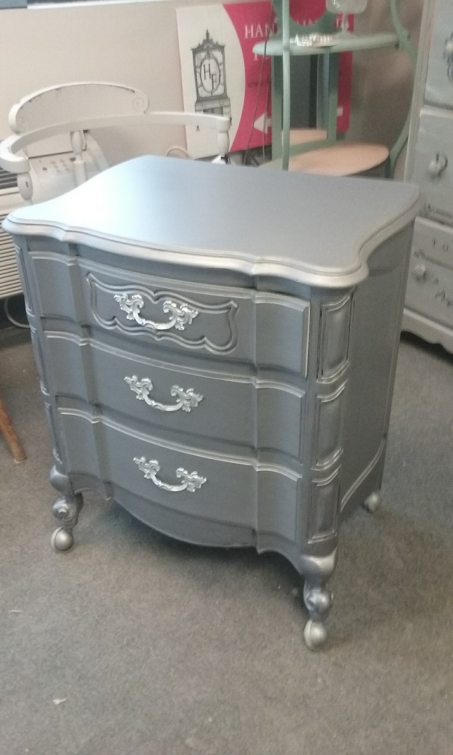 metallic, vintage, bedroom, furniture, shabby chic, french, france, furniture