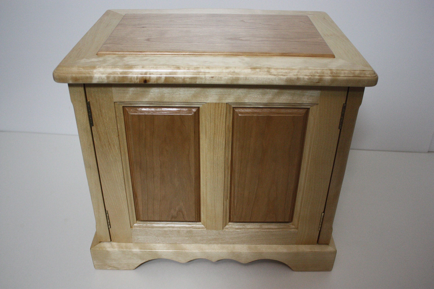 Handmade Jewelry Box with Cherry Wood Raised Panels For Sale