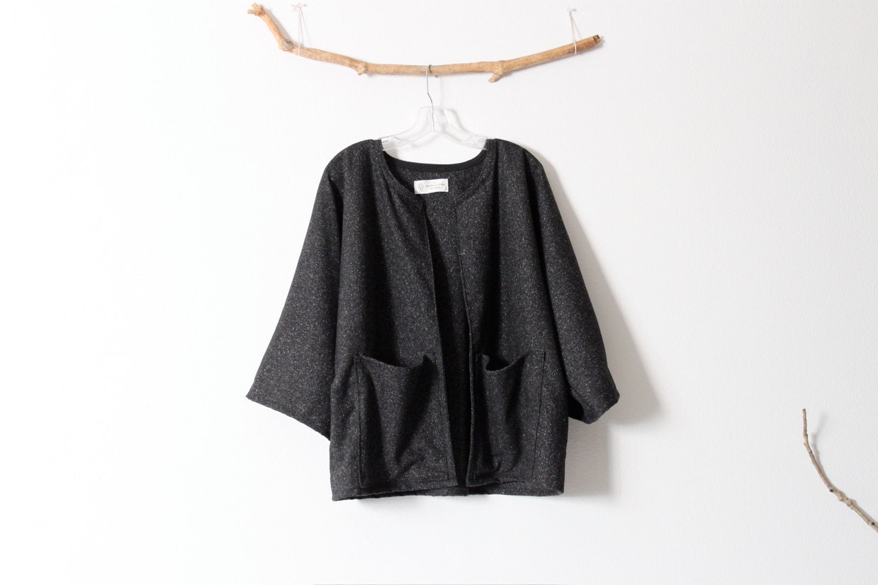 simplicity jacket in black tweed wool