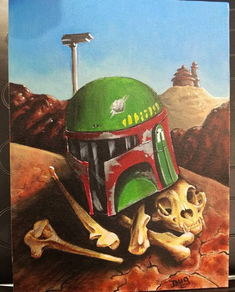 Boba Dead? 8.5x11 Acrylic on canvas
