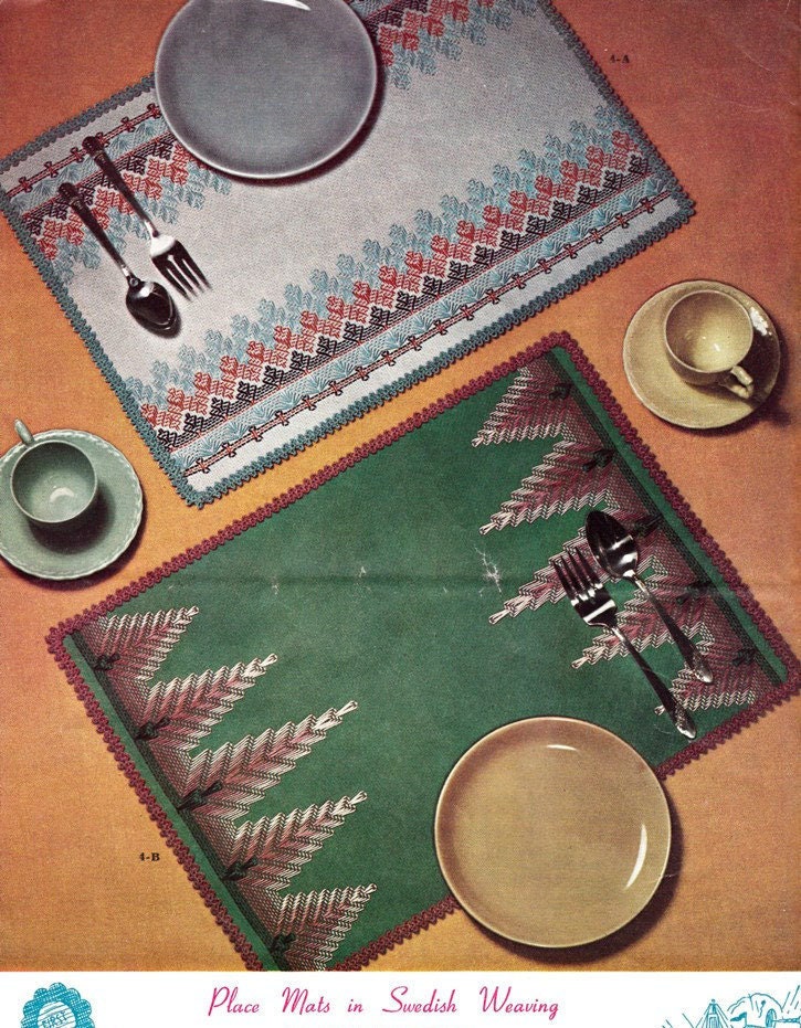Place mats patterns in swedish weaving