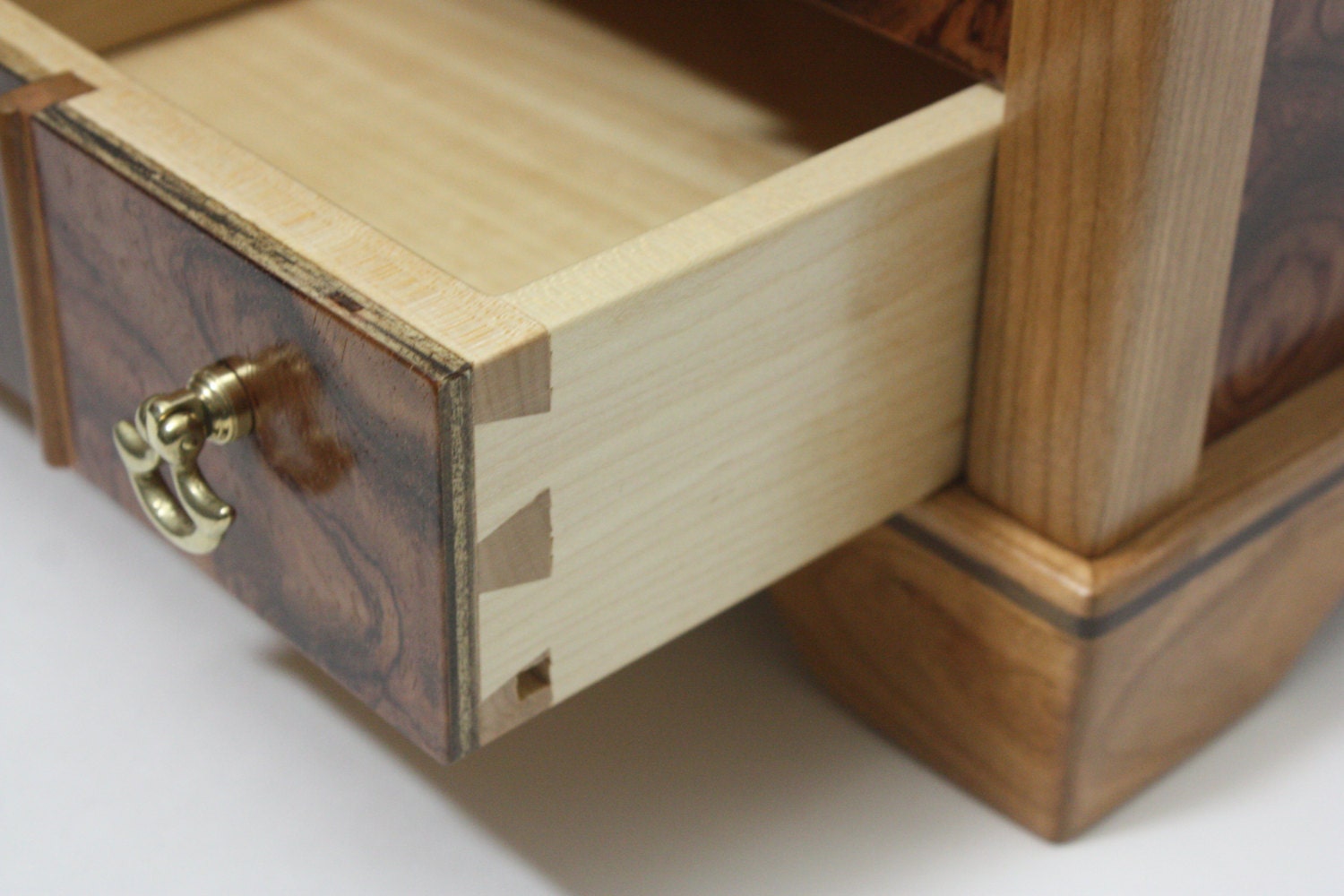 Handmade Box with Locking Maple Dovetail Drawer