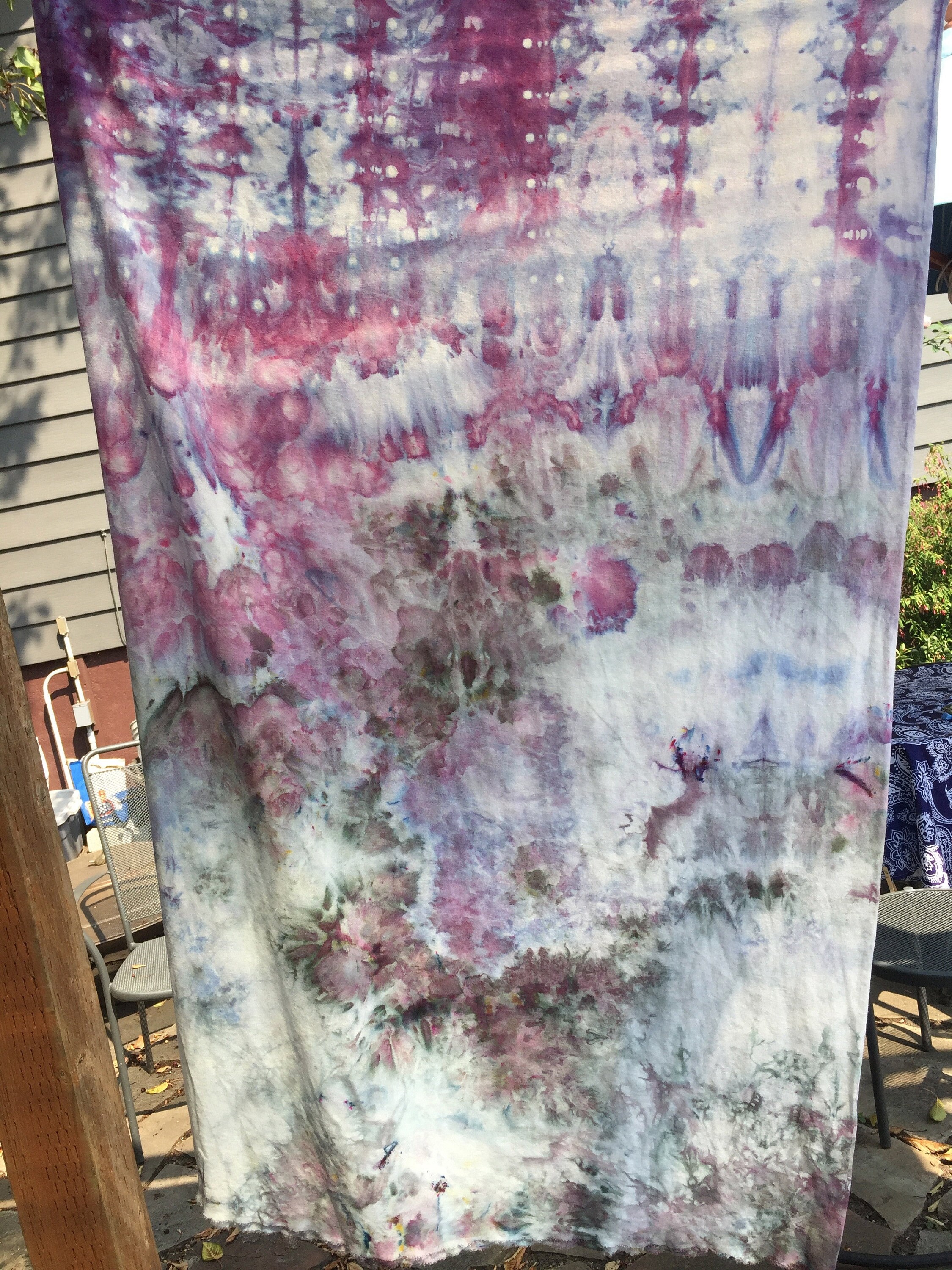 The whole cloth, two dye colors - Hydranga and Charcoal Gray