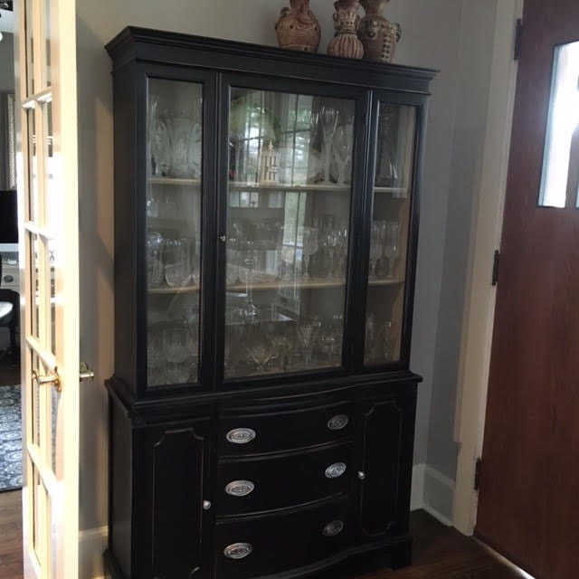 vintage painted shabby chic china cabinet, rustic, farmhouse, country, beach cottage storage breakfront, hutch