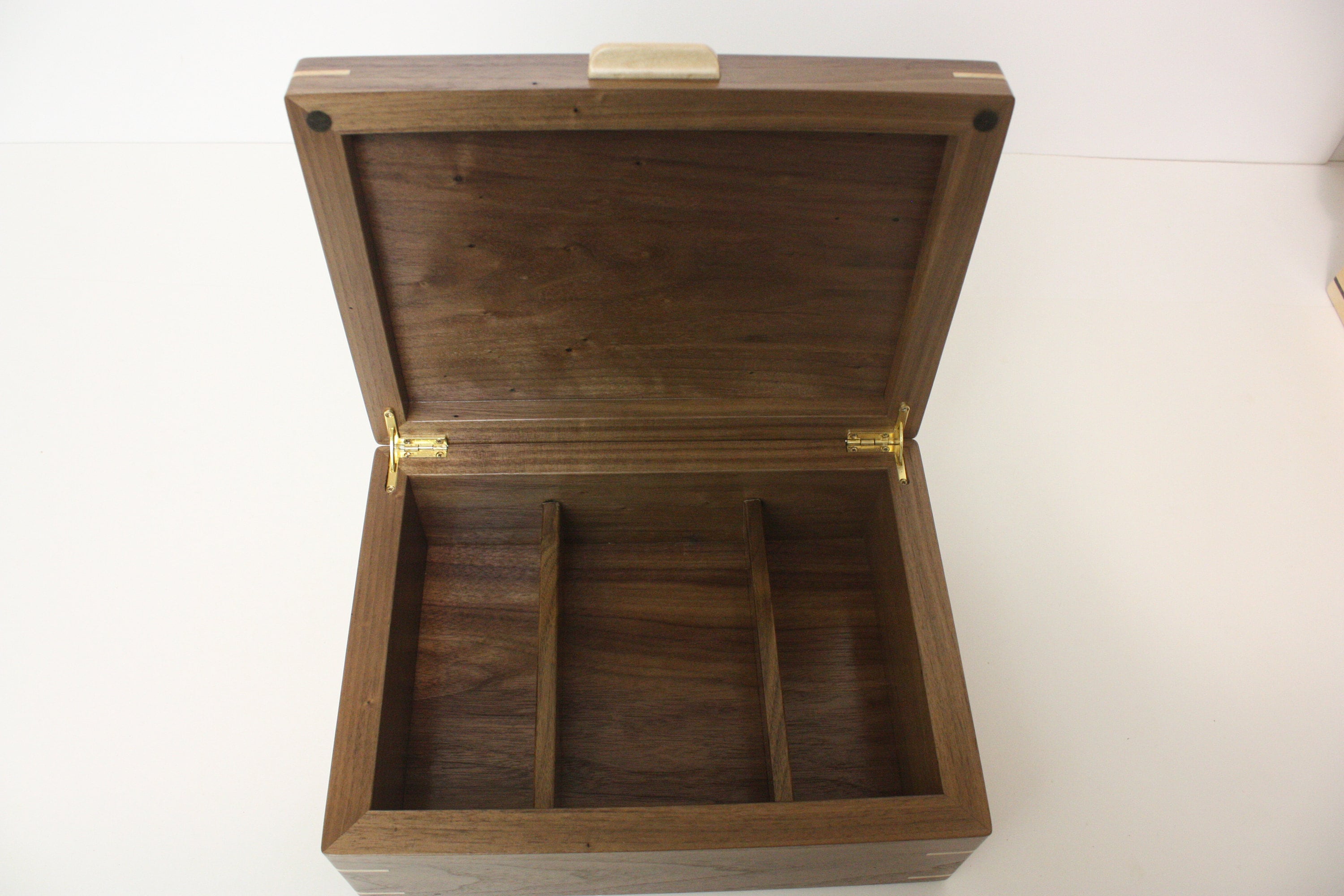 Large Black Walnut Box with Dividers