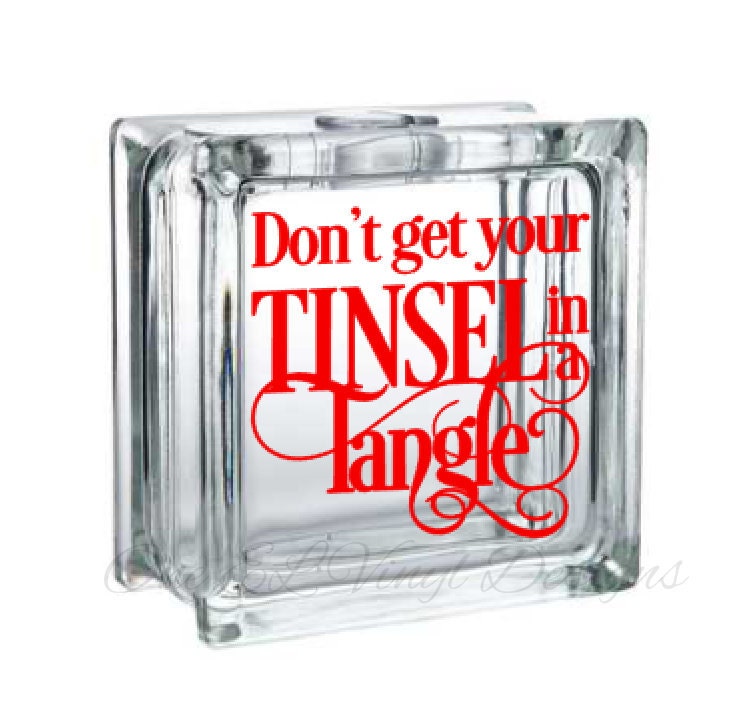 Start with a Decal on your glass block and decorate it up for some holiday fun decor.