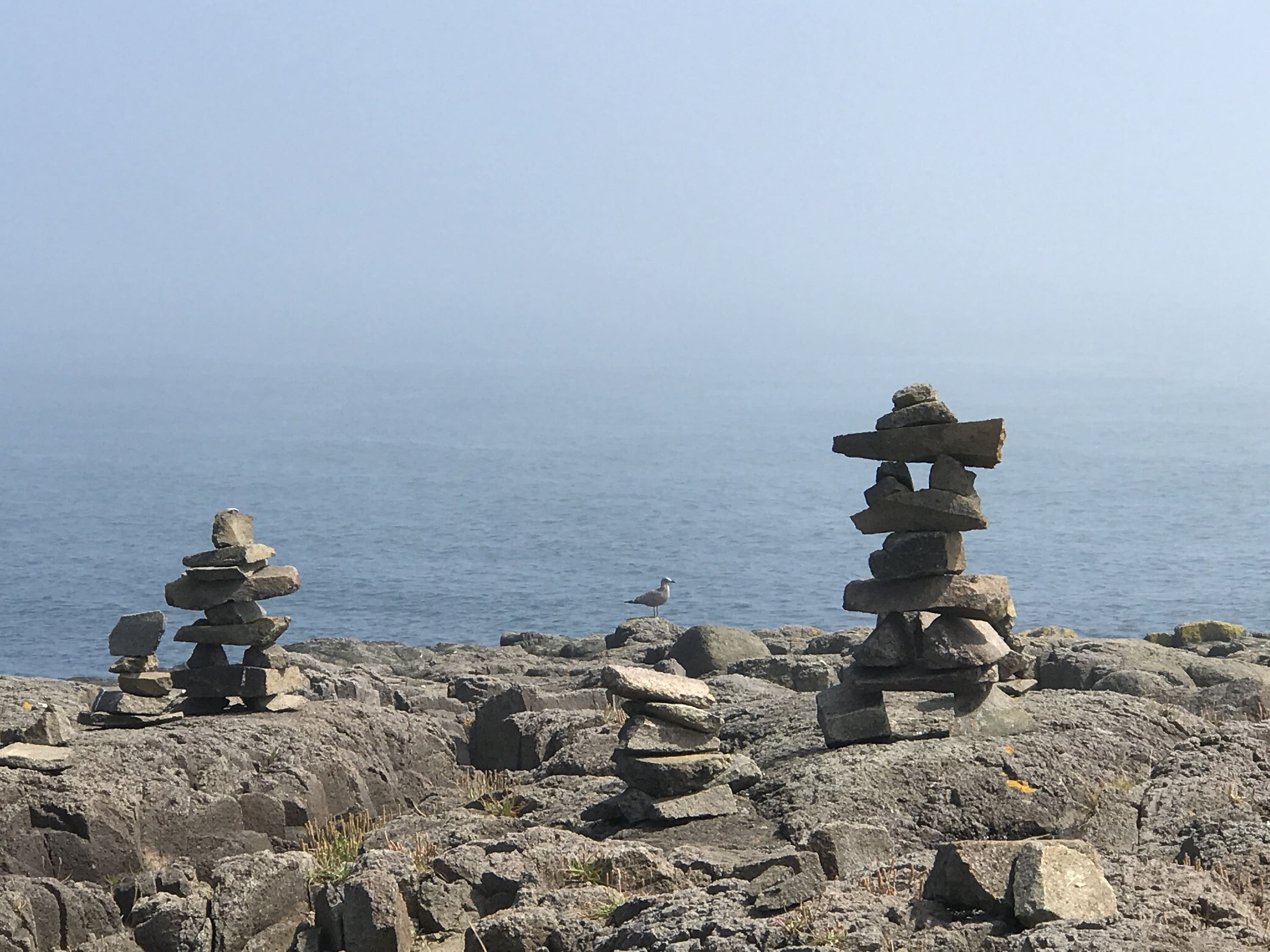 inukshuk on brier island, nova scotia