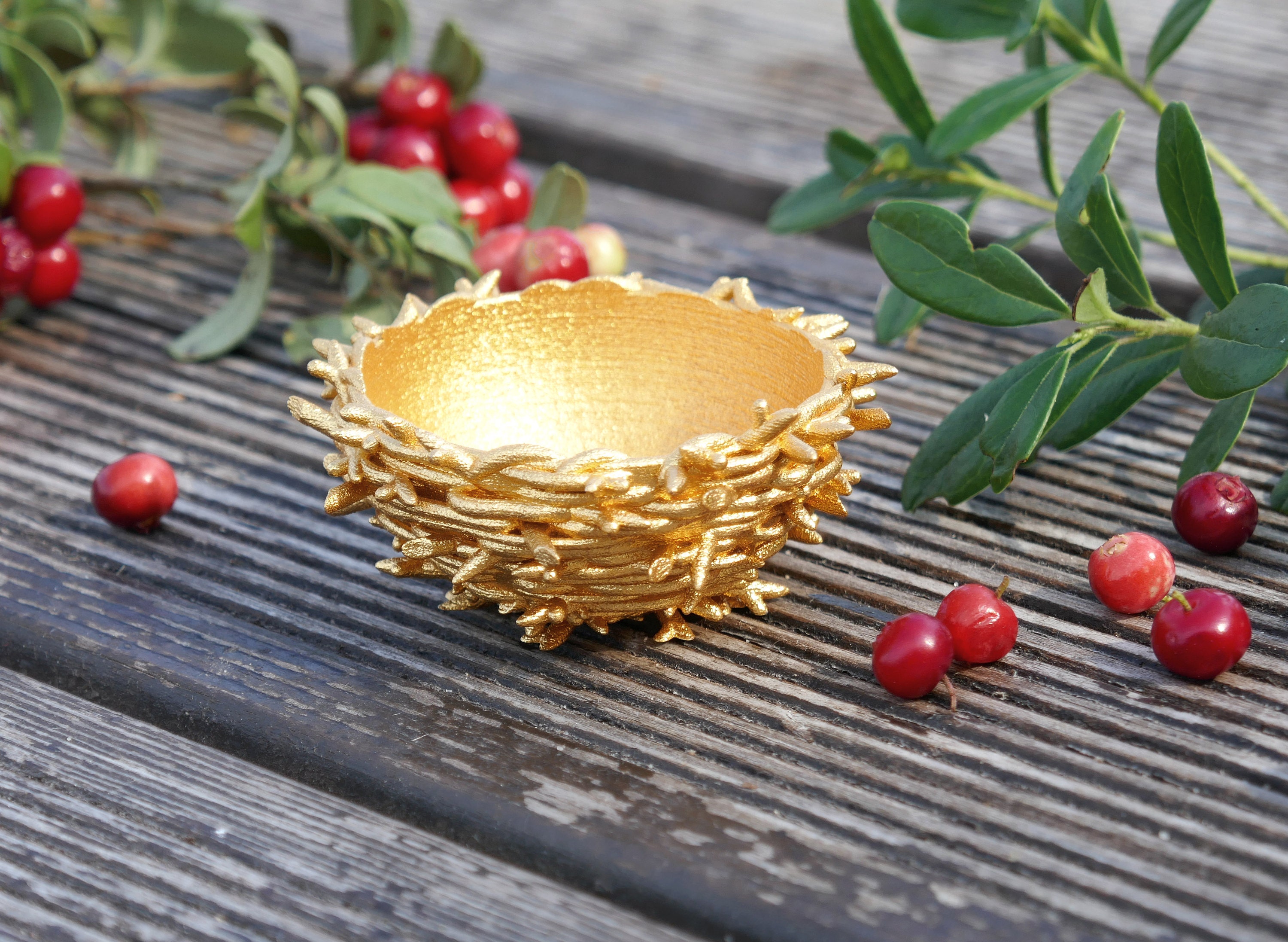 Gold Nest - 3D printed in stainless steel and gold plated