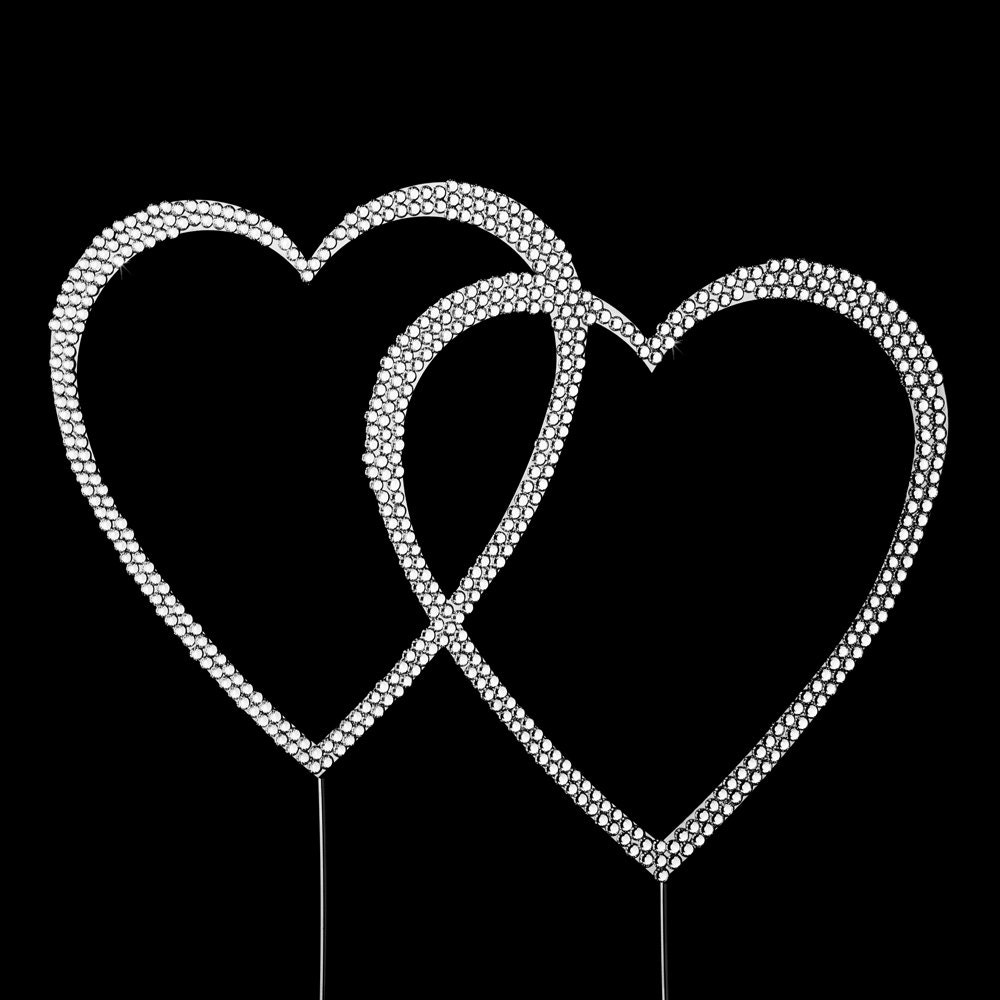 Crystal Double Heart Cake Topper