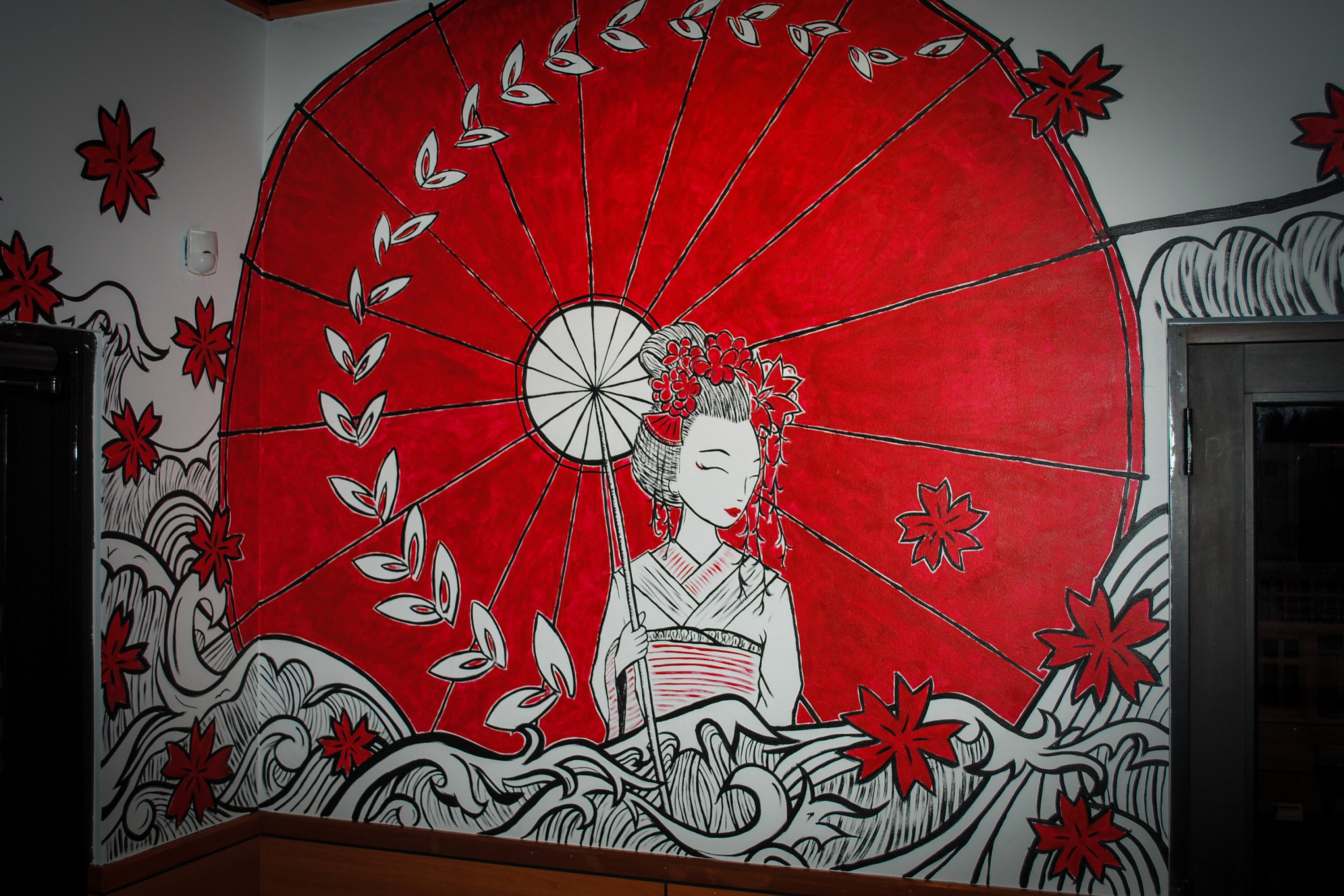 Japanese Mural - Tokyo Restaurant - By Caroline Truong