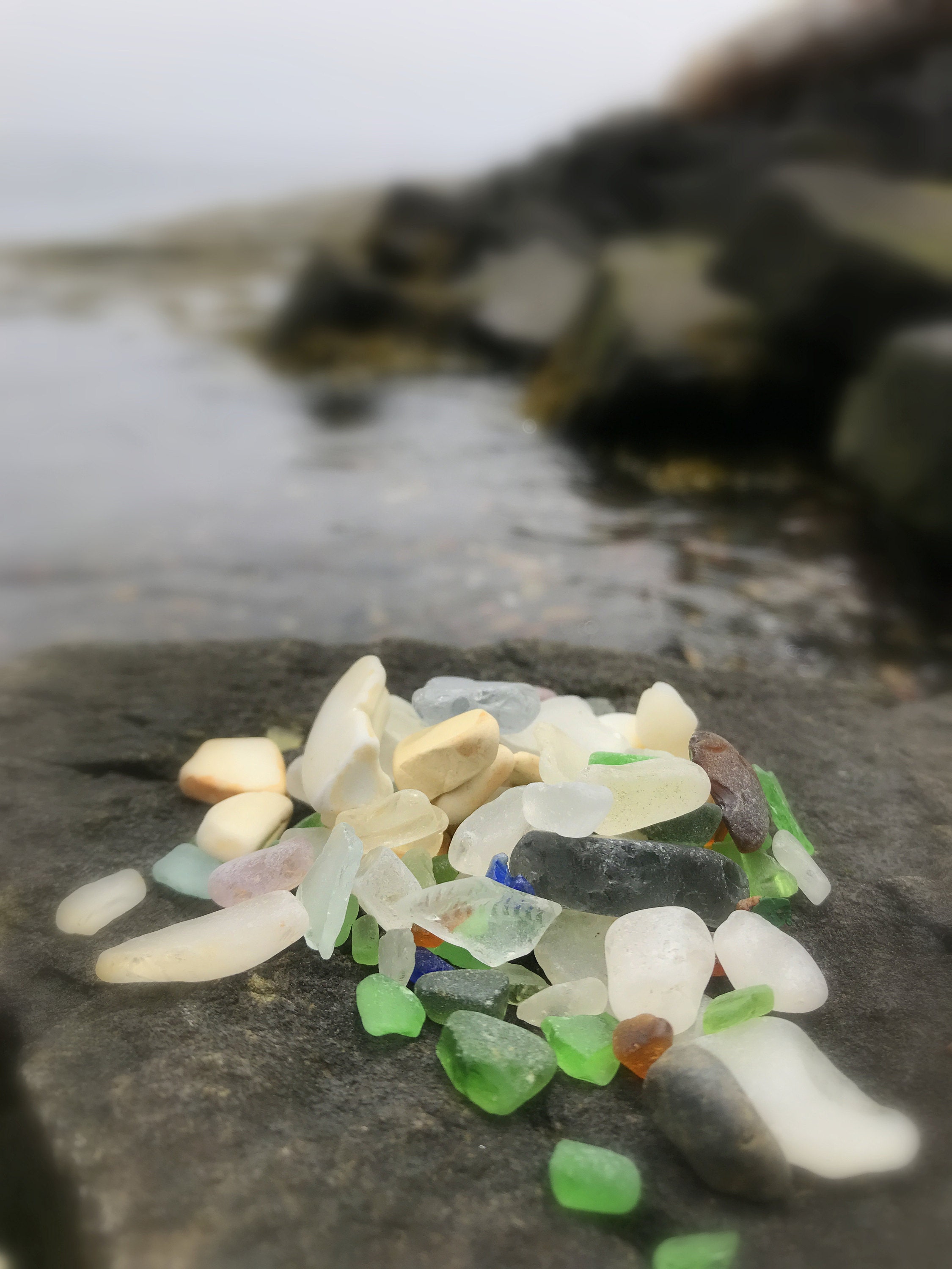 sea glass / beach glass beach on Brier Island, nova scotia