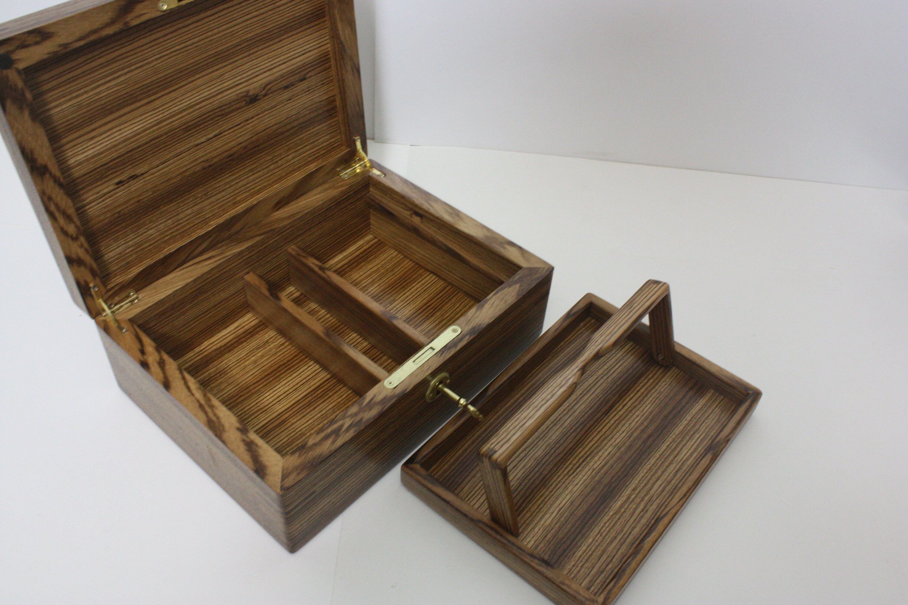 Zebrawood Box with Adjustable Dividers