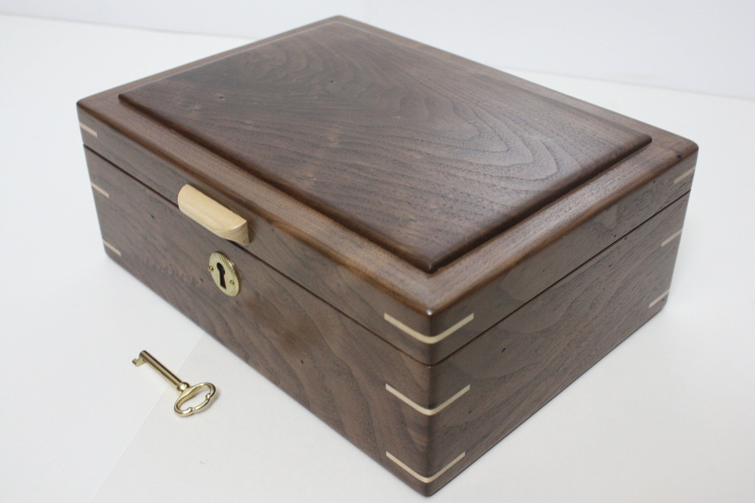 Handmade Locking Black Walnut Box