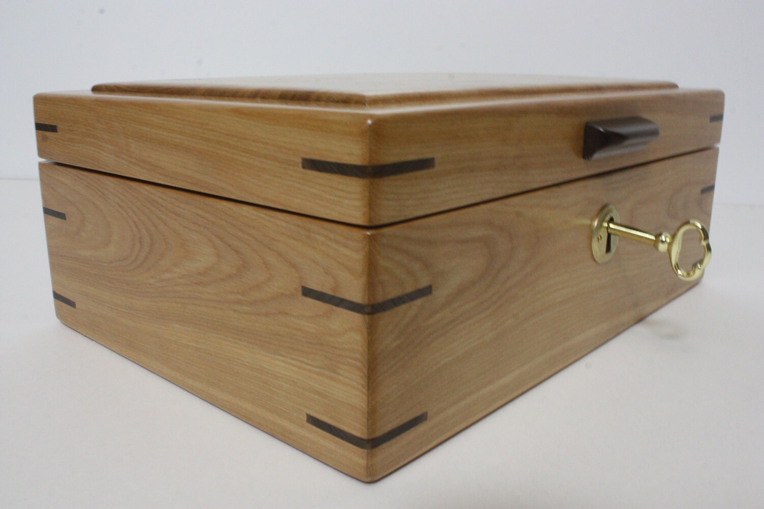 Large Red Birch Wood Box For Sale