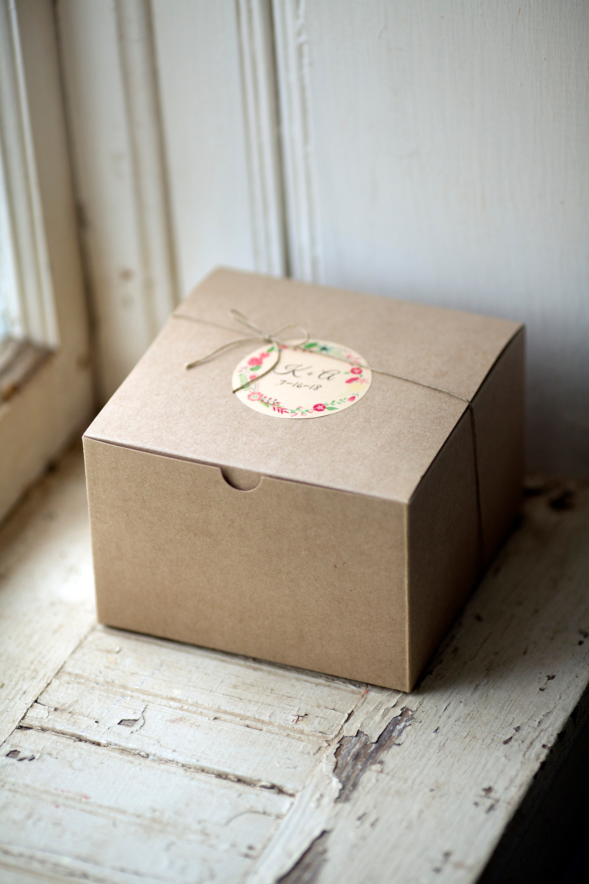 brown kraft boxes, bakery box, wedding favor box, cupcake box, bridesmaid gift