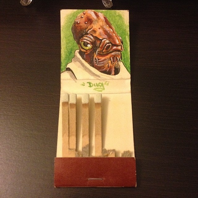 ITS A MATCH! 1.5x 1.5 acrylic on vintage matchbook