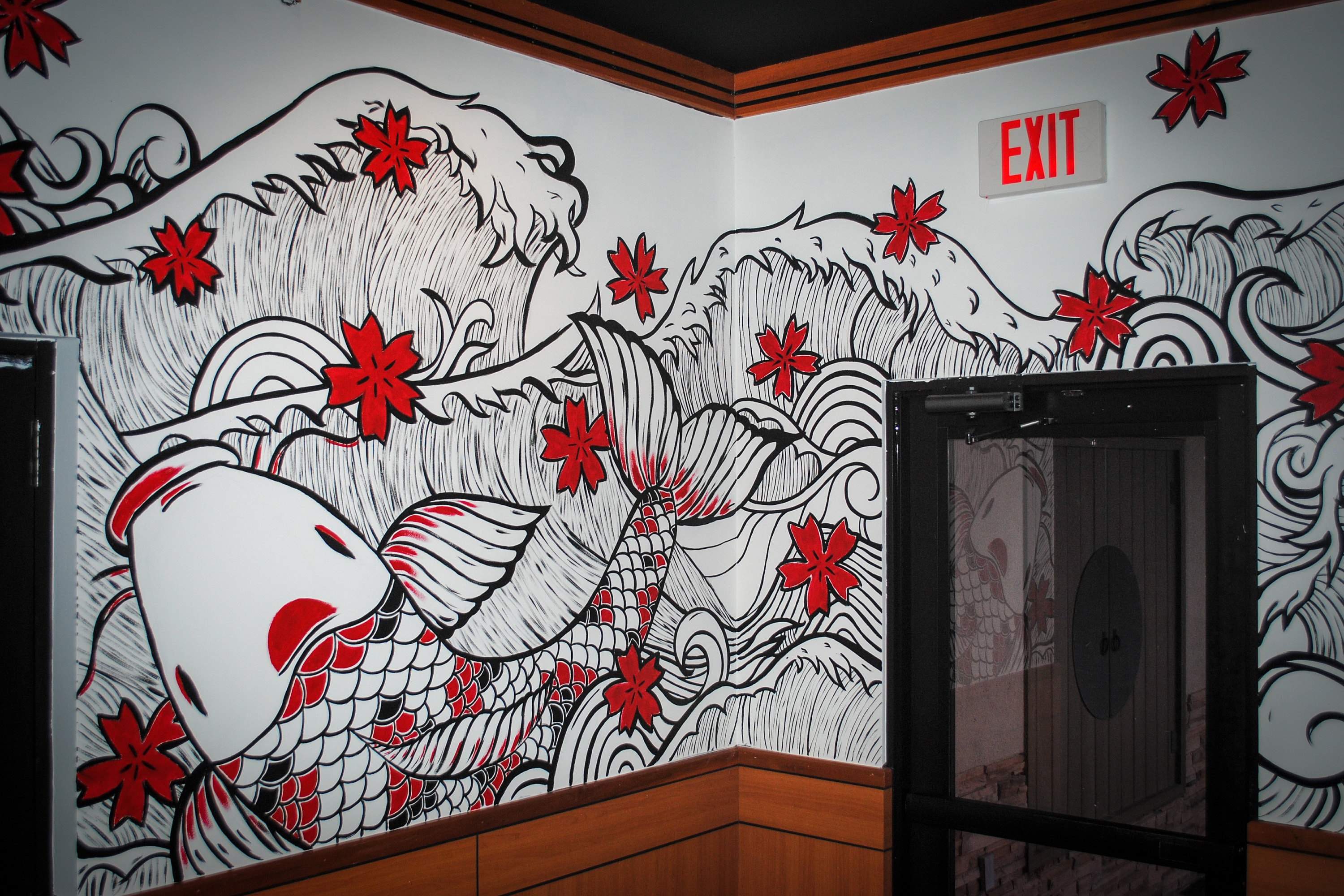 Japanese Mural - Tokyo Restaurant - By Caroline Truong