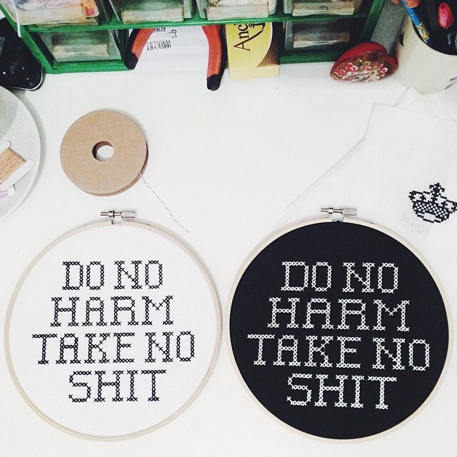 do no harm take no shit cross stitch design pattern