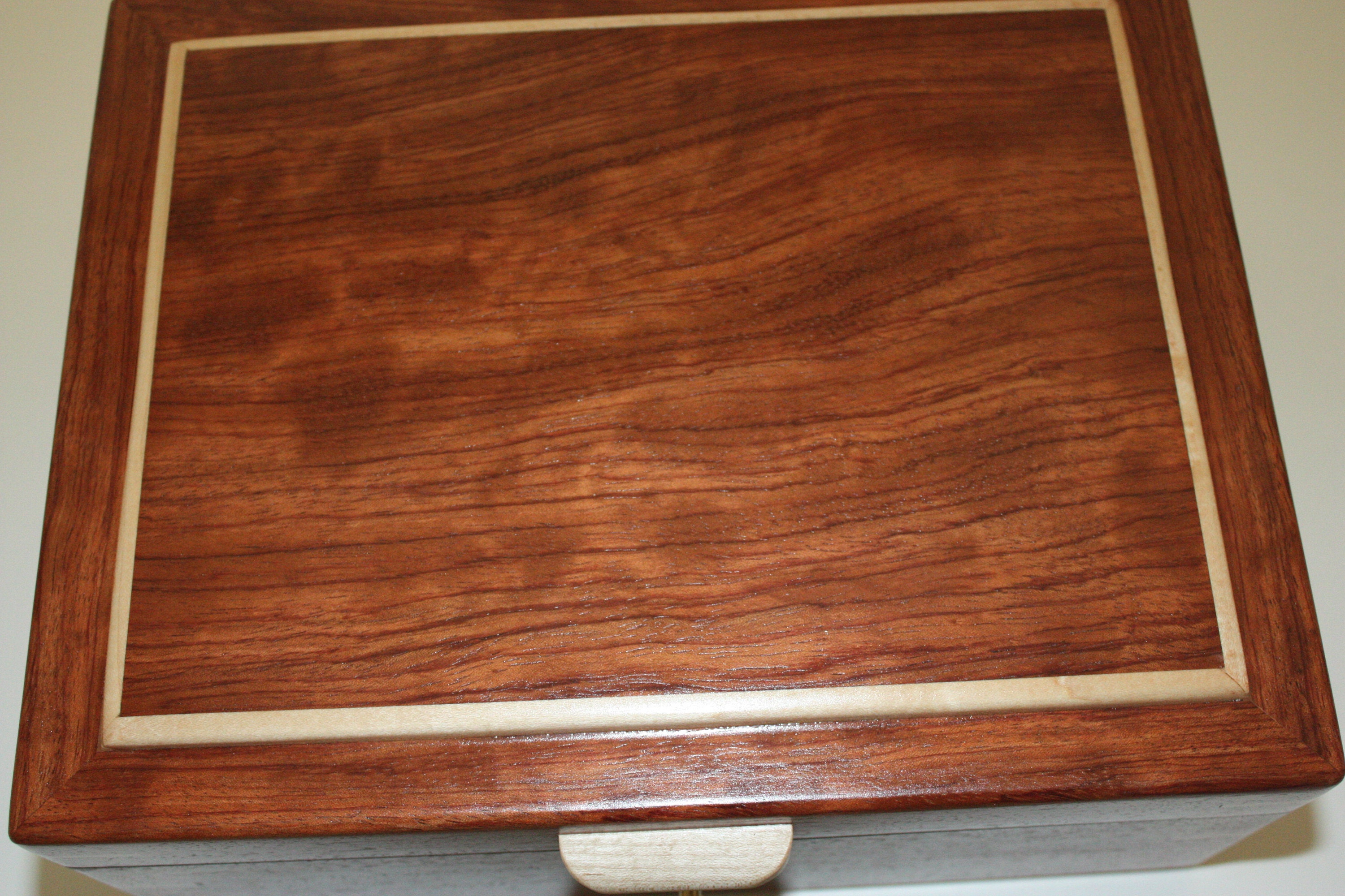 Handcrafted Locking Wood Box For Sale