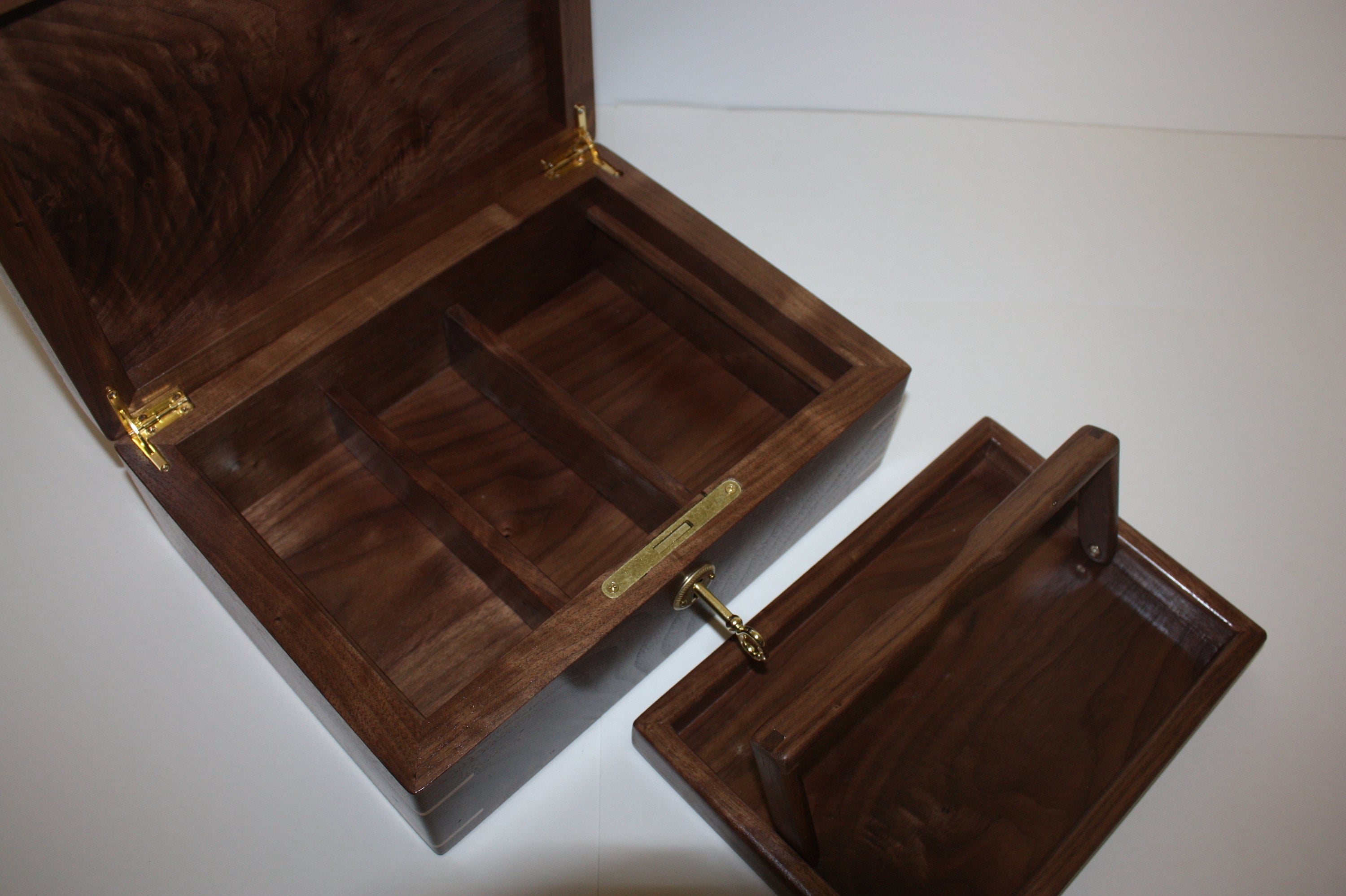 Walnut Box with Lift out tray and dividers