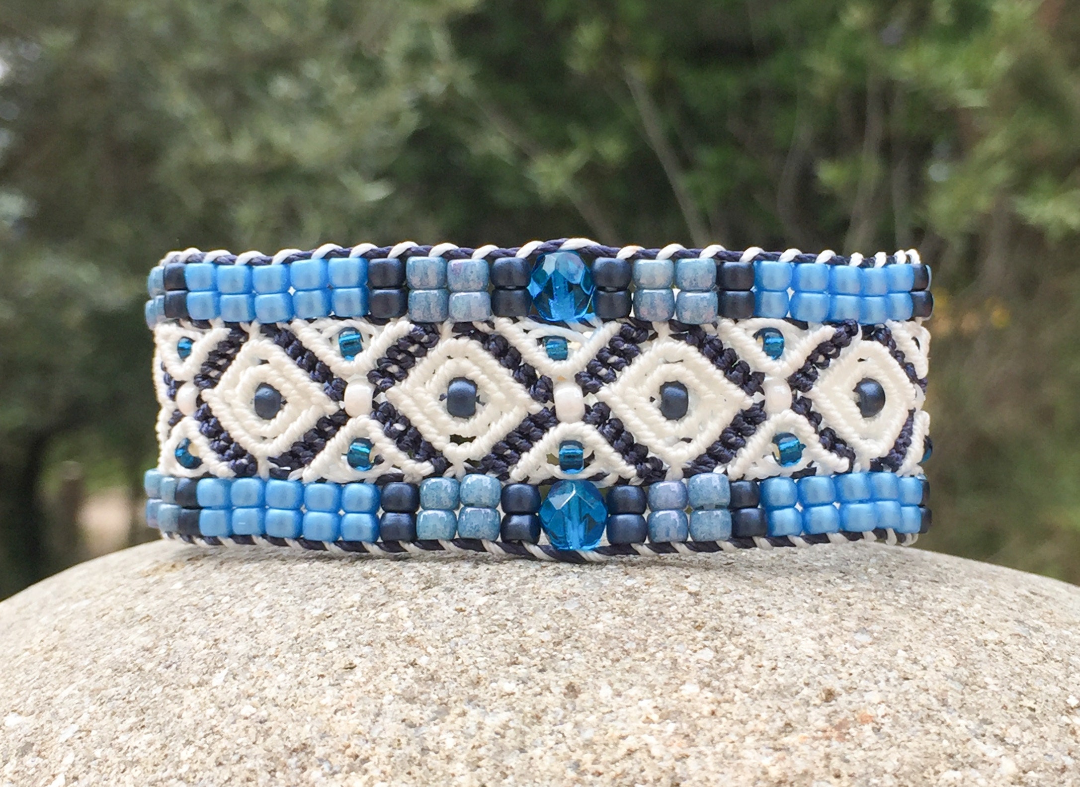 Bracelet Le Cassidain bleu et blanc