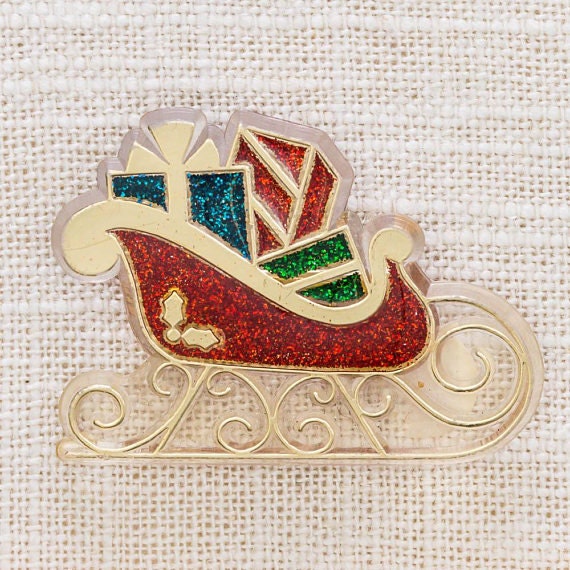 Glitter sleigh brooch