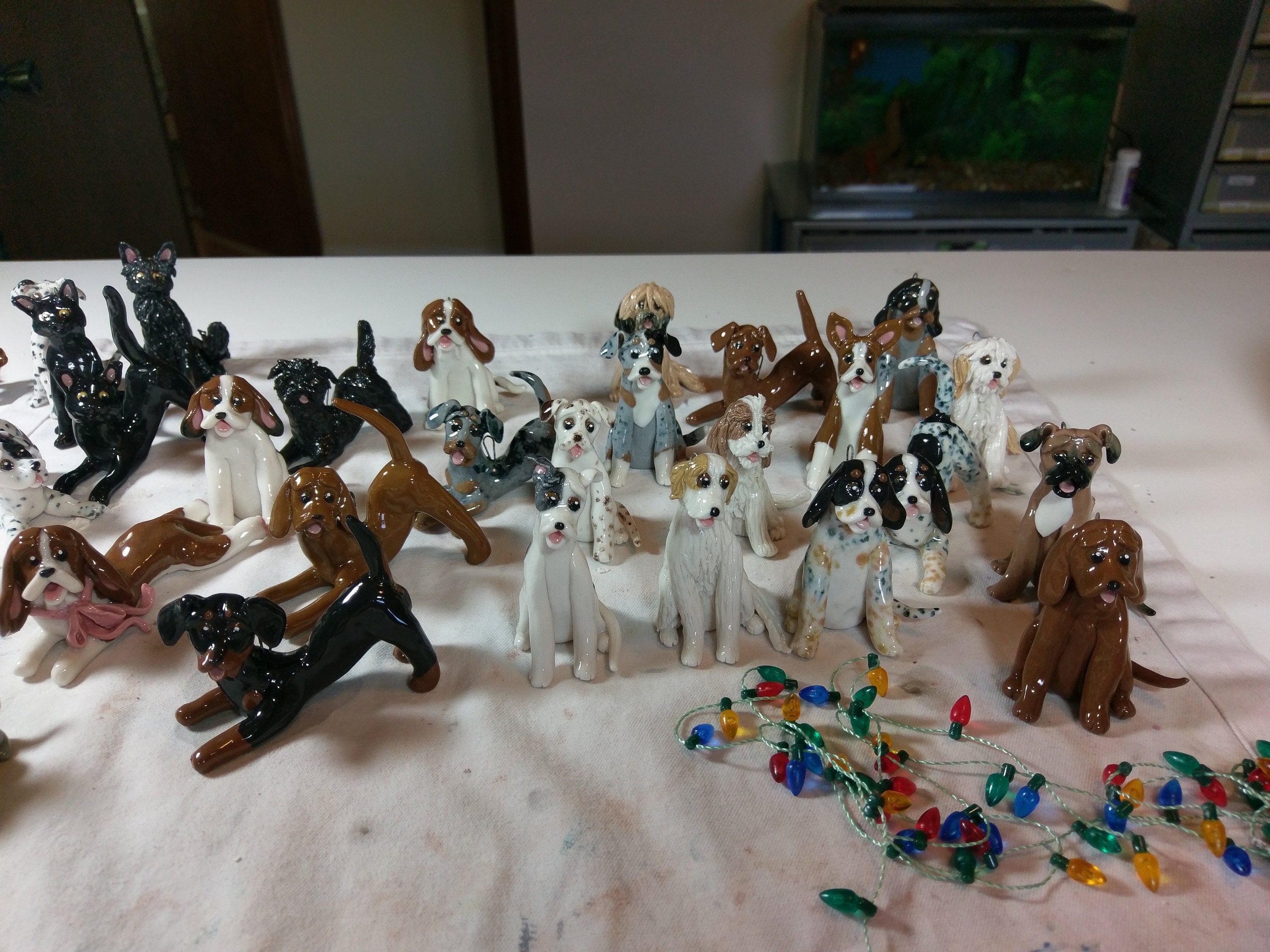Hound ornaments in progress