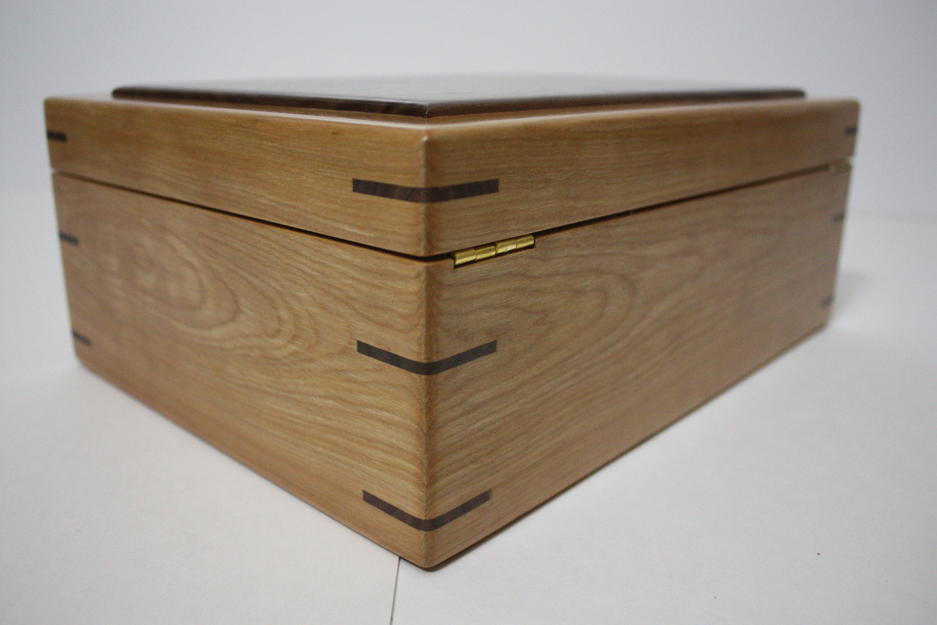 Red Birch Wood Box with Quadrant Hinges
