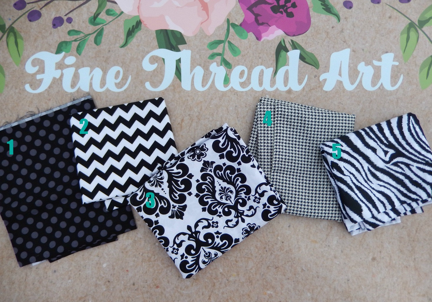 Black and White Applique Fabric